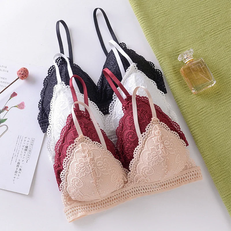 Women Sexy Bralette Lace Bra Small Chest Push Up Wireless Underwear Soft Comfortable Breathable Lingerie 2022 New
