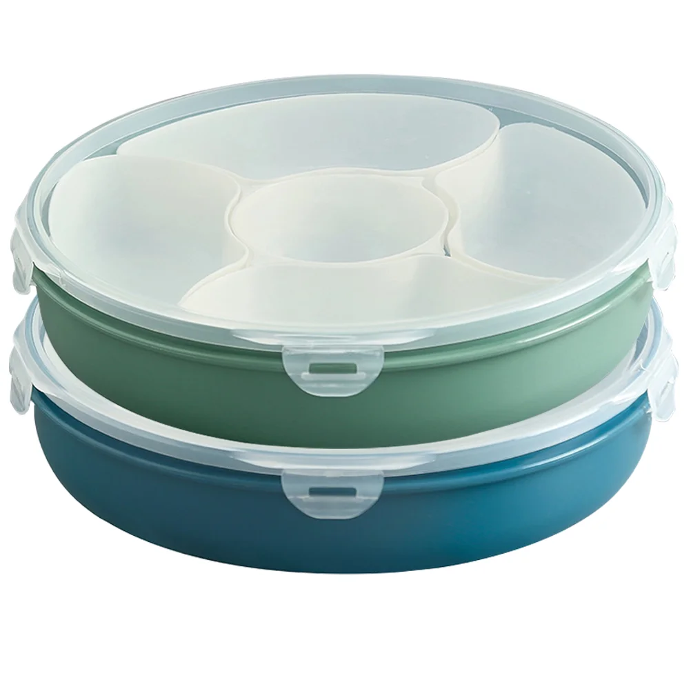 

Fruit Plate Box Serving Tray Candy Snack Container Platter Dried Dry Nut Compartment Storage Divided Appetizerlid Party