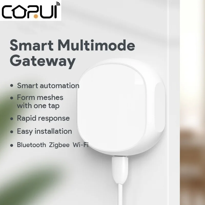 

CORUI Tuya ZigBee Smart Gateway Hub Smart Home Bridge Bluetooth-compatible Multimode Gateway Home Hub Works With Alexa Google