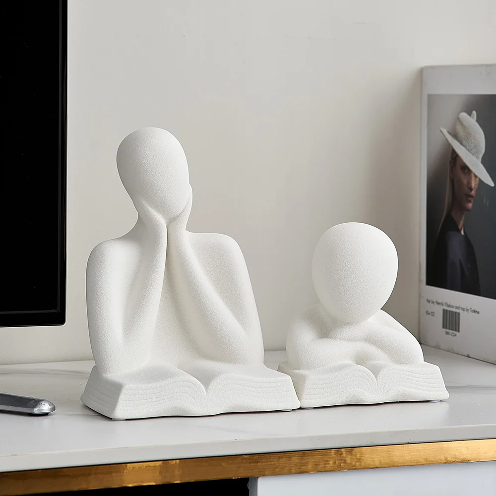 

Modern Decoration Nordic Home Figurines for Interior Statue Christmas Family Figure Office Desk Accessories Room Decorative Gift