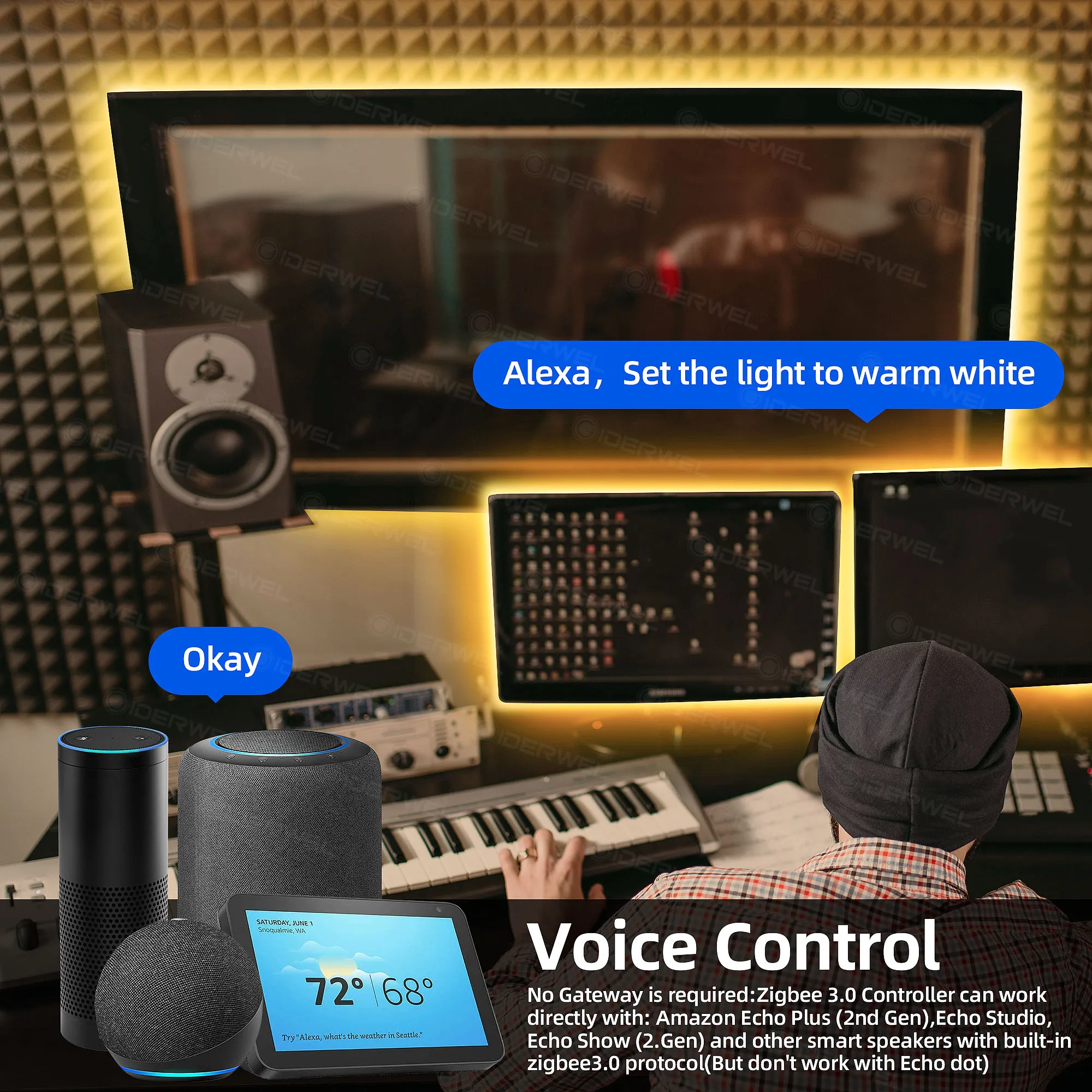 Продажа Светодиодная лента ZigBee 3,0 RGBWW с поддержкой USB, 5 В