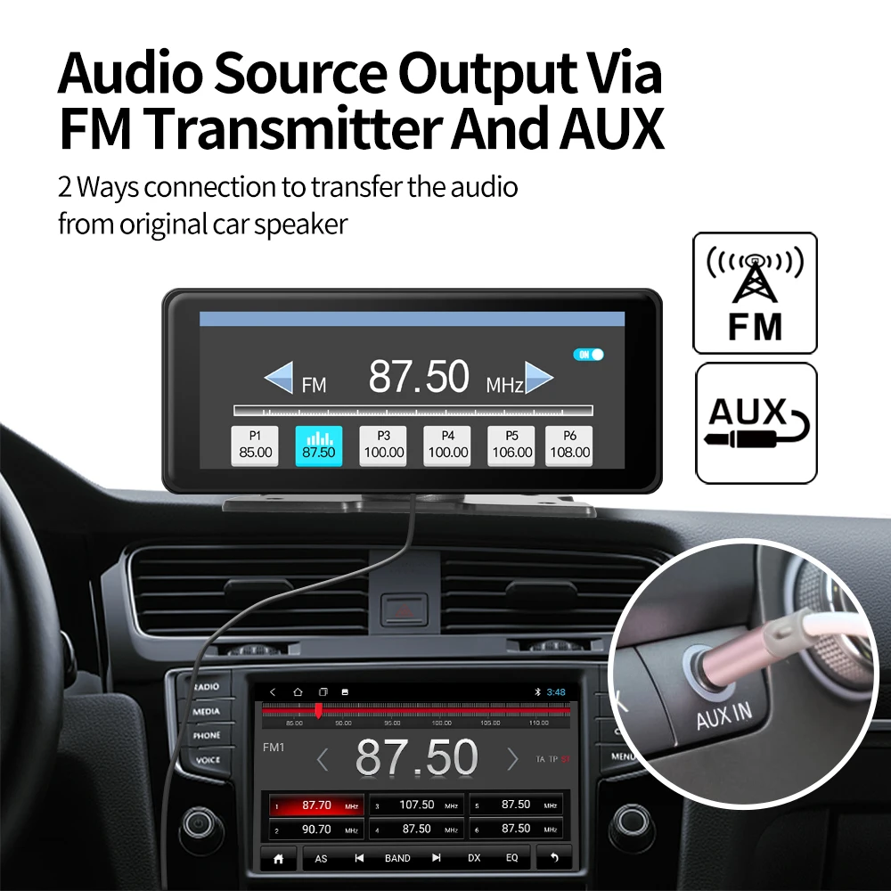 Автомобильный мультимедийный плеер с дисплеем 6 9 дюйма поддержка CarPlay Android авто