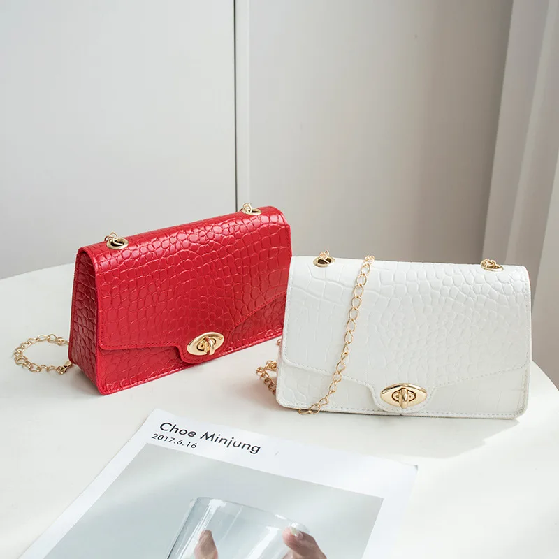 

Trend Ladies Small Square Bag 2022 New Leather Ladies Shoulder Bag Fashion Ladies Crossbody Bag Square Buckle Chain Bag Handbag