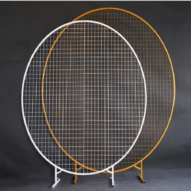 

Round Grid Arch Wedding Background Decoration Outdoor Party Flower Stand Balloon Frame Home Garden Decoration