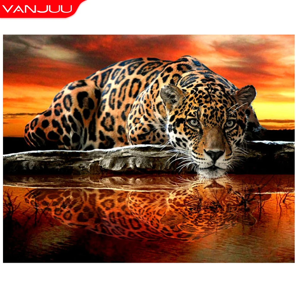 

5D Diamond painting Animal Full Drill Cheetah Diamond Mosaic Diy Diamond Embroidery Rhinestones Painting Home Decor Gift