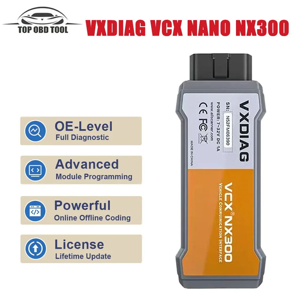 

Считыватель кодов VXDIAG VCX NANO NX300 для 2014D Dice