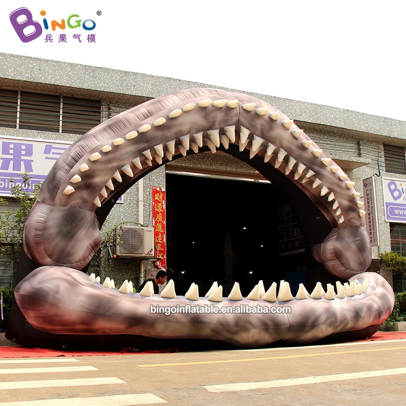 

Giant Inflatable Shark Mouth Arch 8x4x5m Summer Ocean Themed Photo Backdrop Prop for Aquarium Stage Decoration