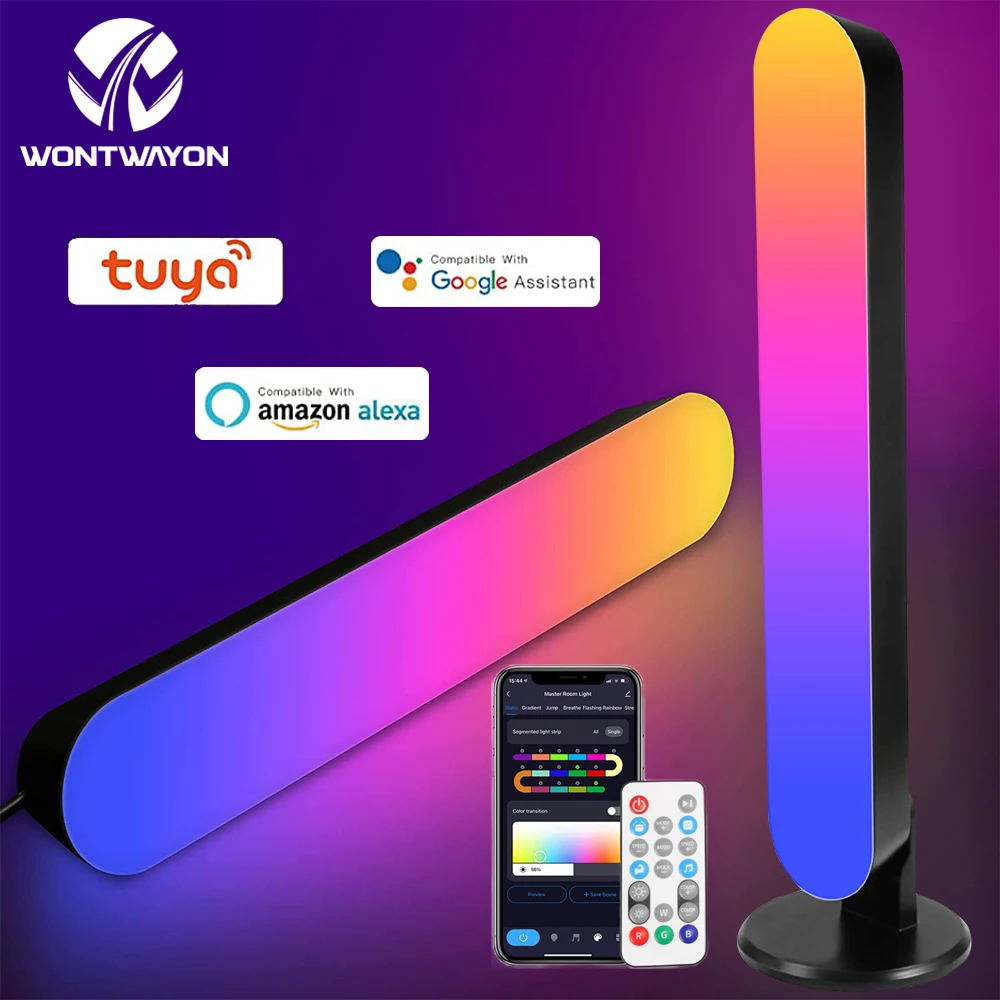 LED Ambient Light Graffiti Smart WiFi+IR Digital Music RGB Ambient Light Works with Alexa for Gaming TV Room Playback Light Bar