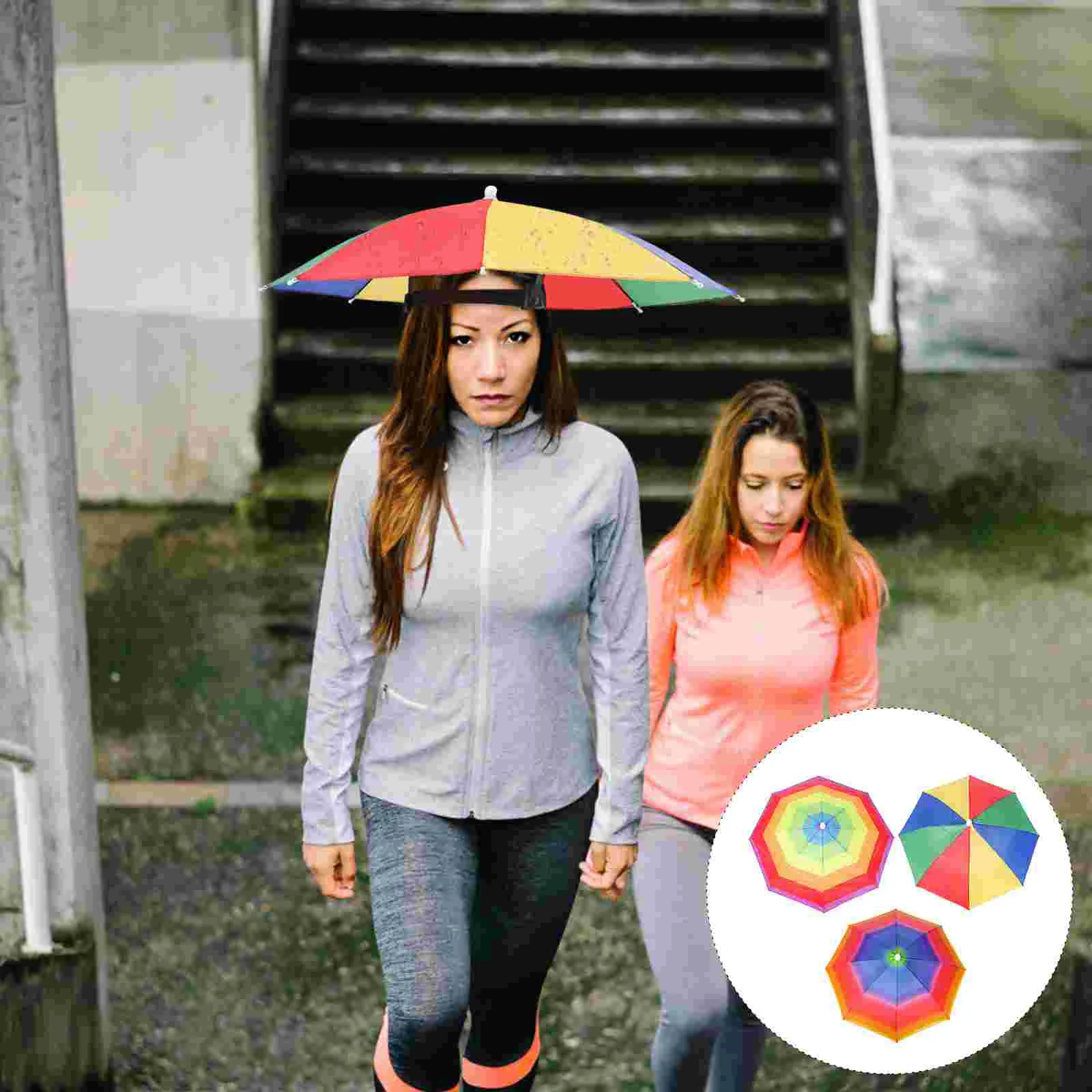 

3 Pcs Headband Hat Umbrella Wear Elastic Fishing Outdoor Hands Free Mounted Child