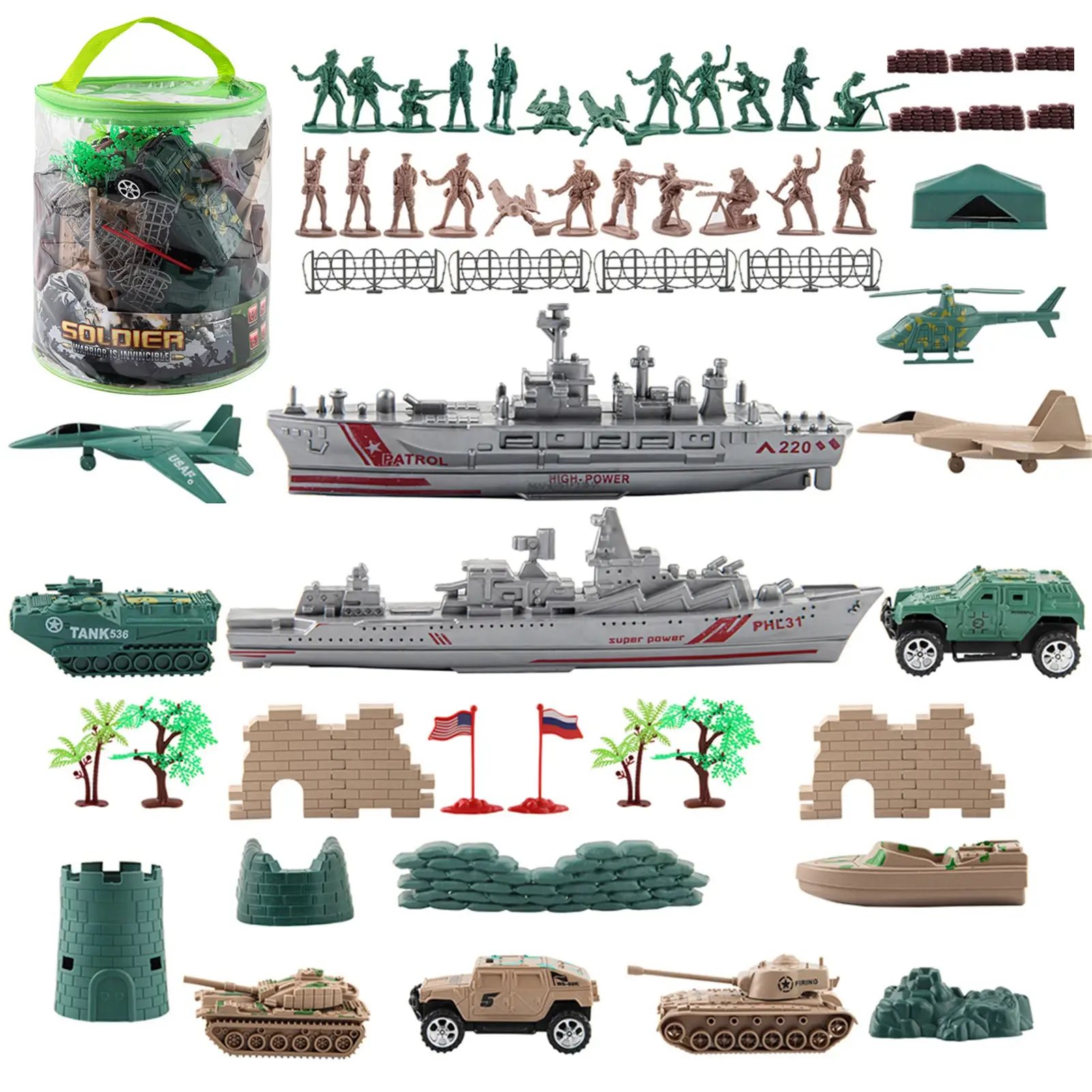 

Army Mil-itary Set Camouflag Building Blocks Model With Soldiers Vehicles Tanks Military Army SWAT Team Model Toy For Boys