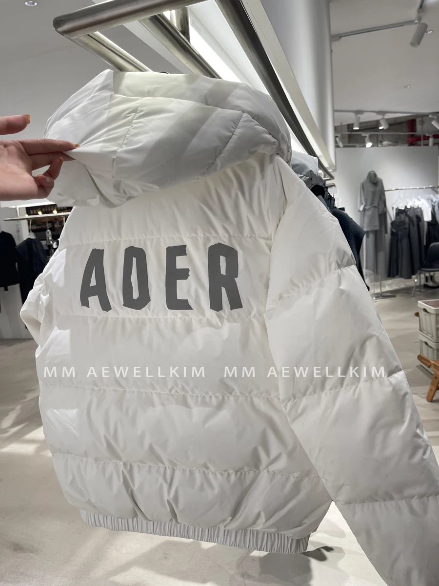 Ader error new Korean design couples down jacket letter reflective high quality men's and women's winter hoodies