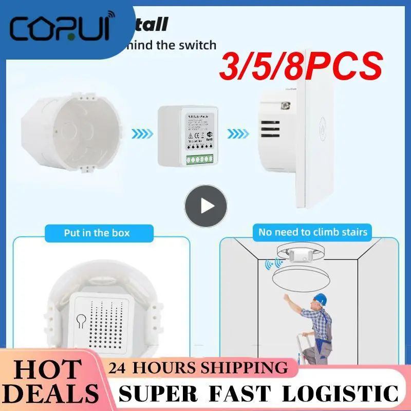 

3/5/8PCS Wifi Smart Switch Timer Ac100-240v Tuya Mini Module App Control Remote Control Smart Switch Module Smart Home