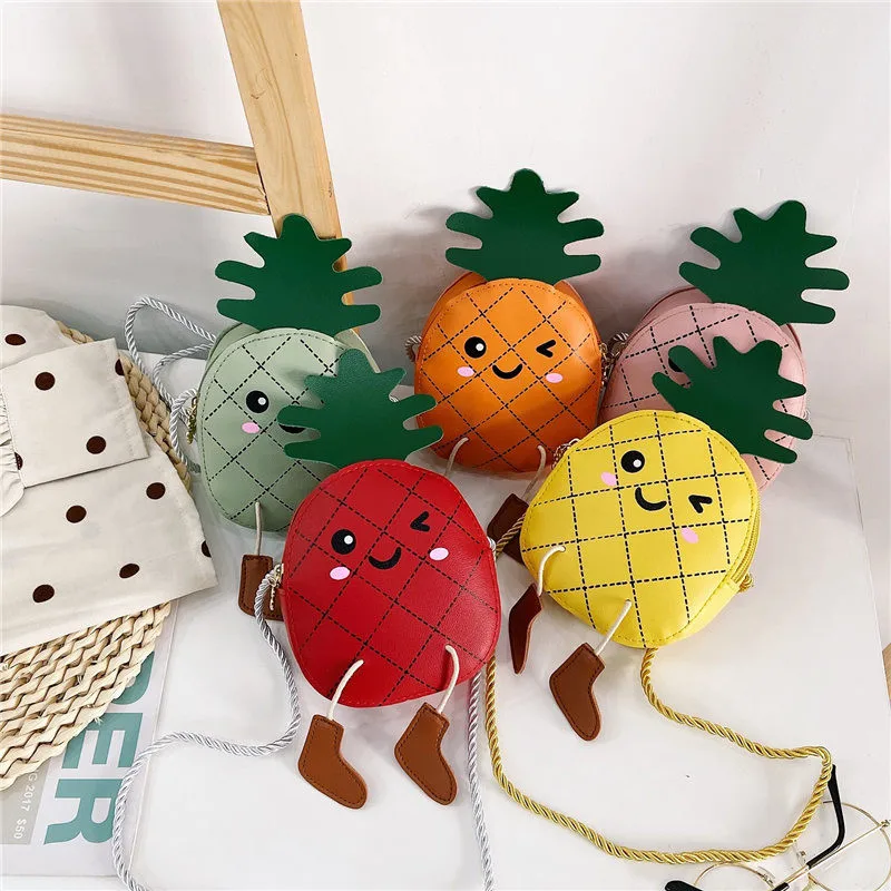 

Leuke Ananas Kinderen Zakken Voor Meisjes Messenger Bag Mode Cartoon Enkele Schoudertas Kids Accessoires