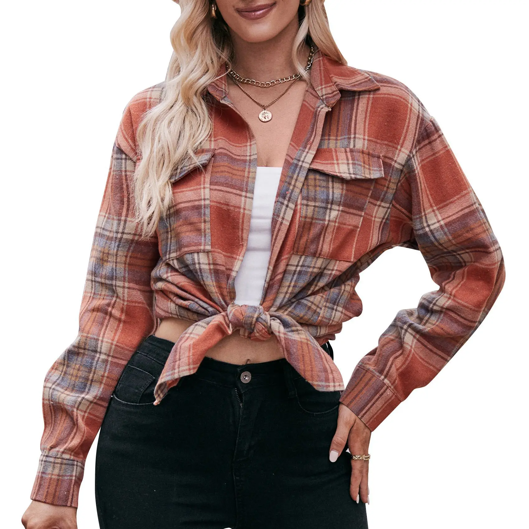 

Women's Autumn Winter Casual Shirts Fashion Oversize Loose Plaid Shirt Office Lady Long Sleeve Blouses Female Street Wear Tops