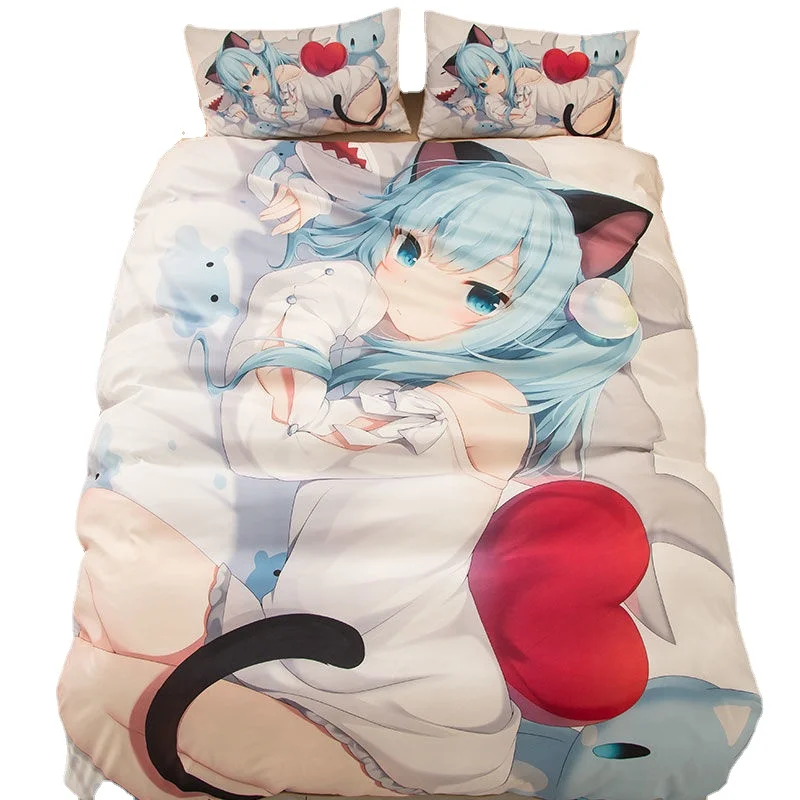 

Japanese cartoon Hatsune Miku four-piece set student animation peripheral cute two-dimensional dormitory three-piece set