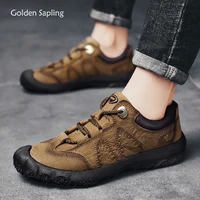golden sapling outdoor shoes men genuine leather flats fashion mens casual shoes classics mountain shoe retro chaussure homme