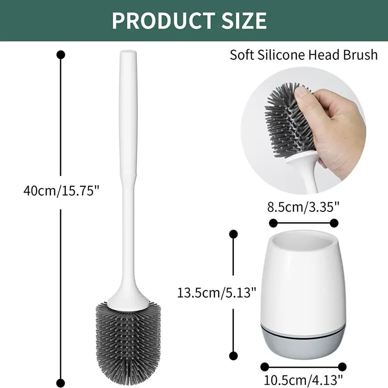 

Brush, 2 Pack Silicone Toilet Bowl Brush and Holder,Toilet Bowl Cleaner Brush for Bathroom