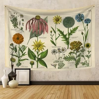 botanical flower leaf tapestry wall hanging butterfly mushroom hippie tapestries colorful living room home decor background