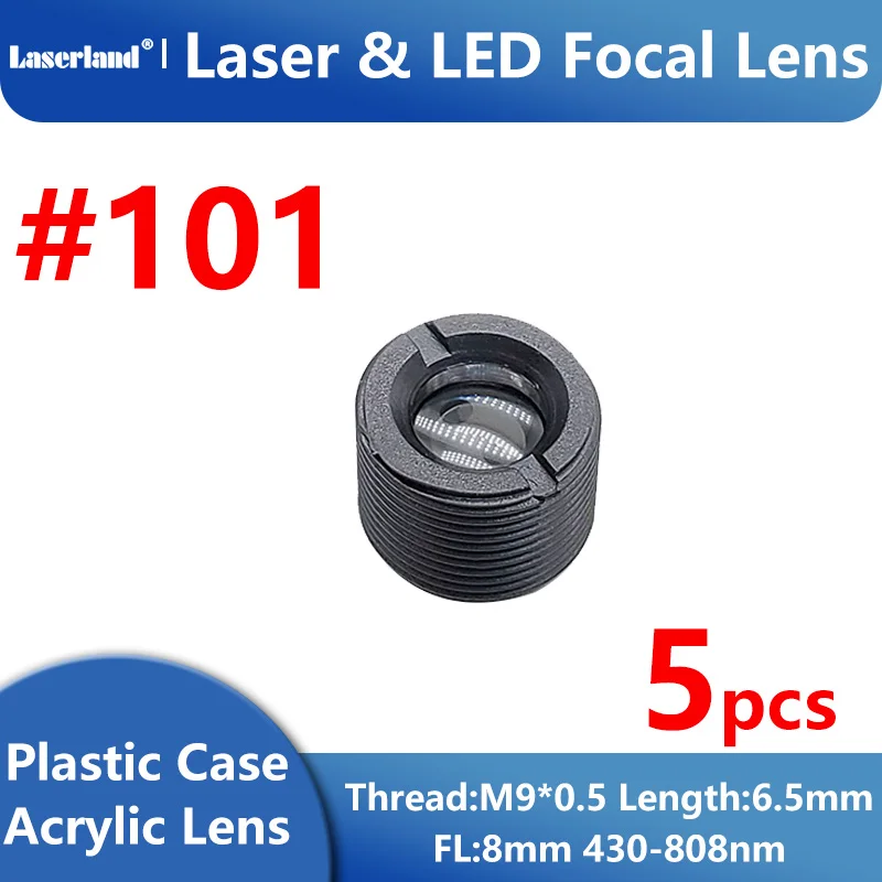 

5pcs M9 P0.5 Plastic Collimation Focal Collimator Collimating Lens Focus for 430nm-808nm All Wavelength Laser