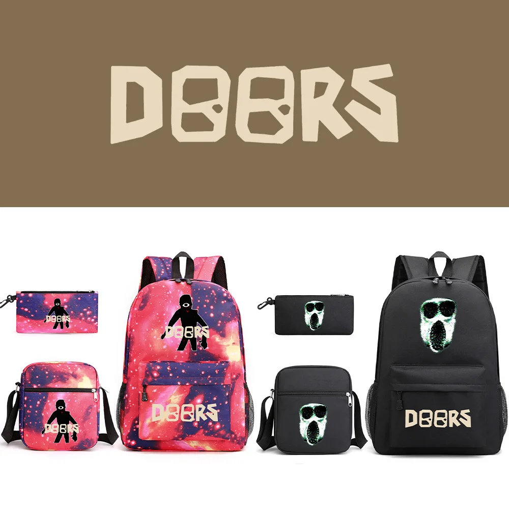 

Roblox Three-piece Schoolbag Printed Breathable Practical Backpack Large-capacity Canvas Backpack Messenger Bag Pencil Case