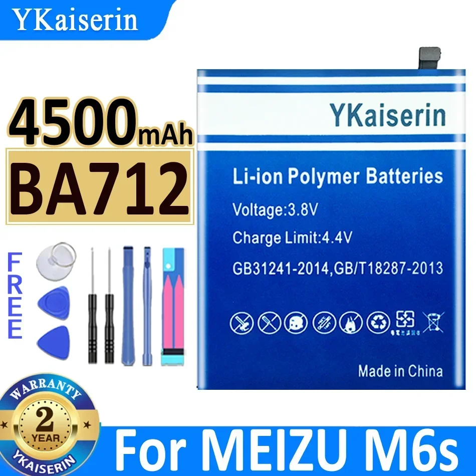 Аккумулятор YKaiserin для Meizu 5 M5 5S M612Q M612M/M6 M6Mini S6 M6s Note 5/6 M8C16TM M3 M3S Mini Mx6/X8/U10/PRO 6 Plus