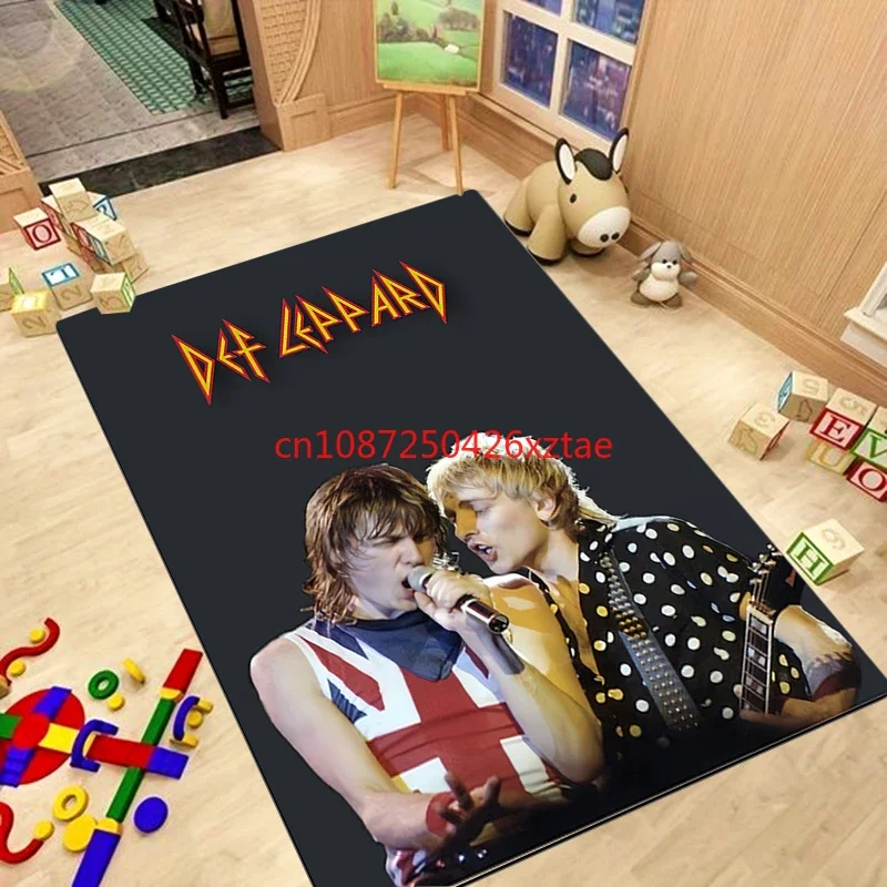 Фото Большой ковер с принтом D-ef Leppard Band, коврик для гостиной, спальни, дивана, напольные коврики, коврик для ванной, игровой коврик №1