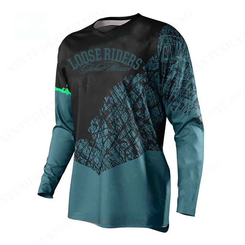 

Men's loose rider long sleeve jersey BMX MTB Mountain endurance cycling shirt DH motorcycle camiseta motocross enduro tracksuit