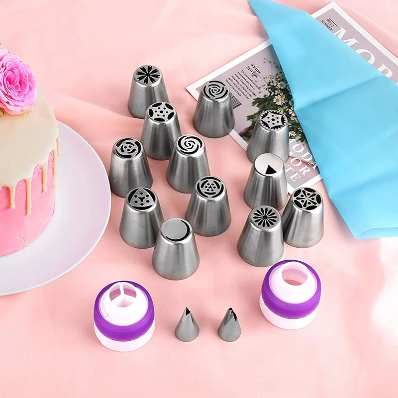 

Cake Stainless Steel Nozzle Tools Icing Piping Nozzles Baking Russian Tulip Pastry Set 13 Pcs Confectionery Bakeware Cream Tips