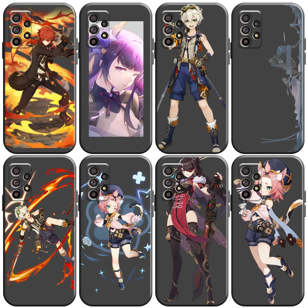 

Genshin Impact Project Game Phone Case For Samsung Galaxy A32 4G 5G A51 4G 5G A71 A72 4G 5G Soft Liquid Silicon Black