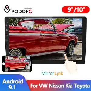 Автомагнитола Podofo, 2 Din, Android 9,1, 910 дюйма, мультимедийный видеоплеер, Универсальный стерео GPS для Volkswagen, Nissan, Hyundai, Kia, Toyota