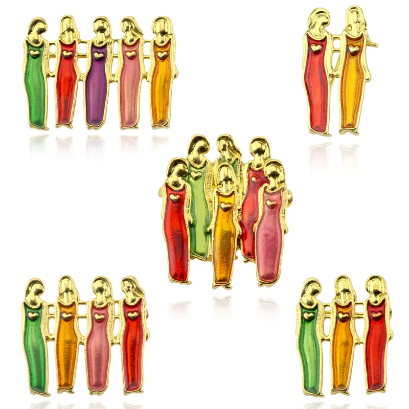 Эмалированная булавка для лучших друзей 5 стилей романтичные Металлические