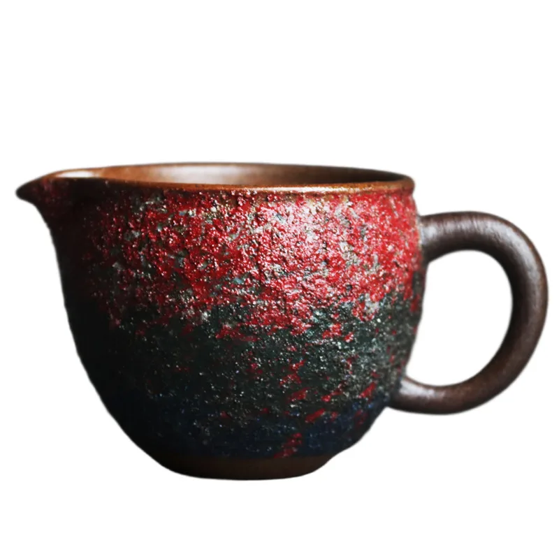 Цветной горшок для кофе с минеральным песком и керамической ручкой винтажный