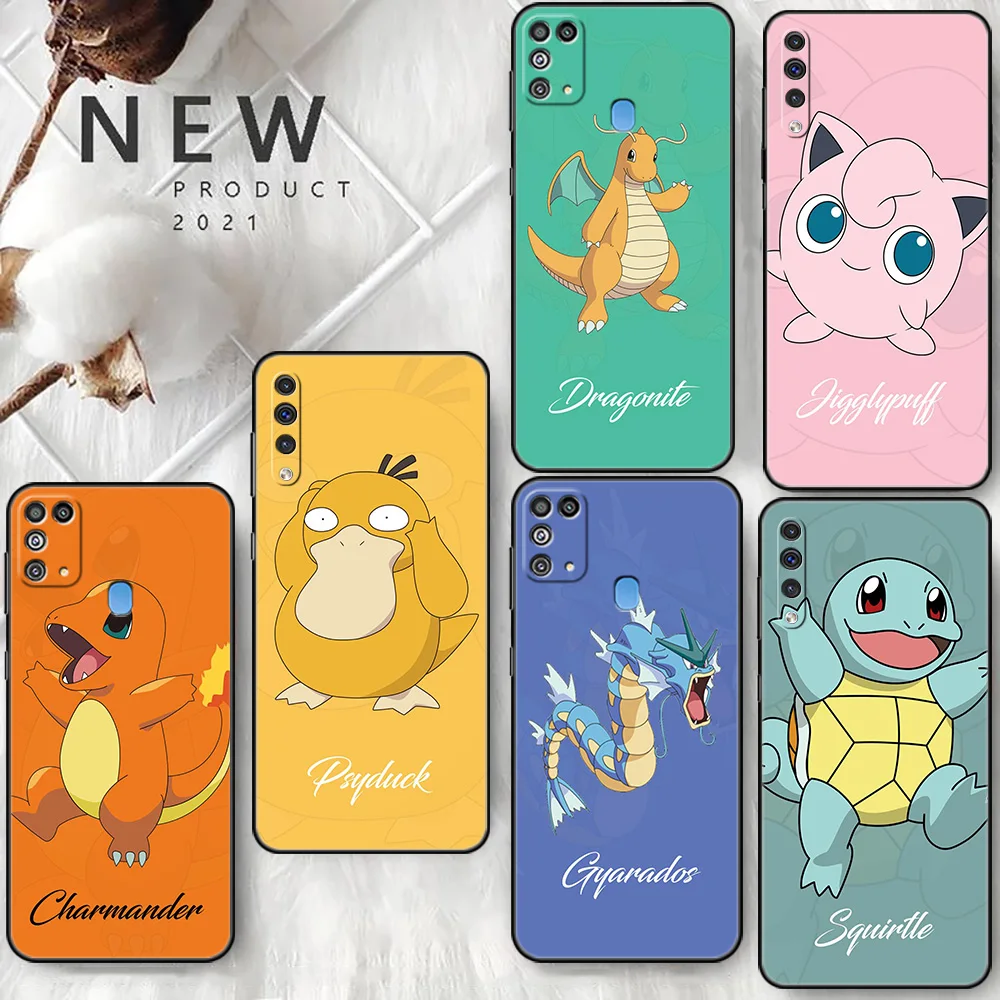 hot anime pokemon case for samsung galaxy a50 a70 a10 a30 a20e a20s a40 m51 m62 m53 m30s m52 5g black soft phone cover free global shipping