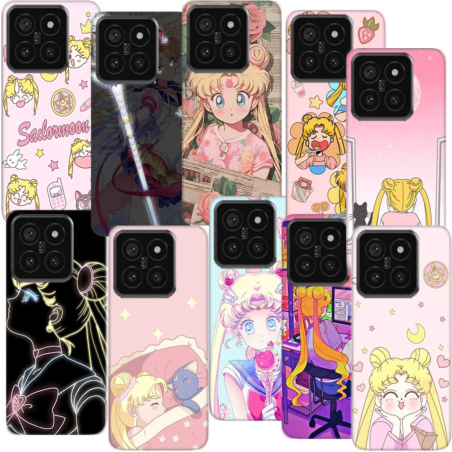 Sailor Moon Anime Clear Phone Case For Xiaom Mi 12 12T 11T 10T 9T 13 11 10 9 8 Lite CC9 CC9E Pro 6X 5X A1 A2 A3 Cover Coque