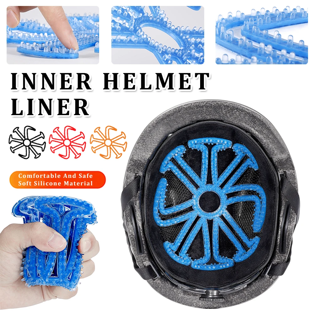 

Portable Universal Helmet Liner Pad Breathable Helmet Lining Teeth Design Washable Silicone Bike Helmet Inner Padding