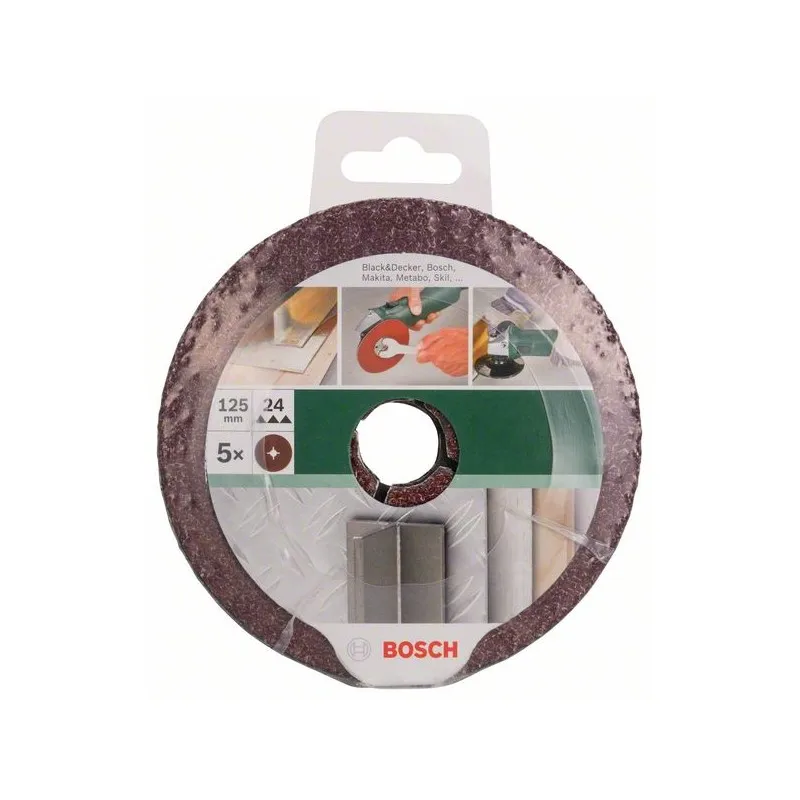BOSCH 2609256249 набор 5 шлифовальных дисков измельчитель волокна корундовый Ø 125 мм |