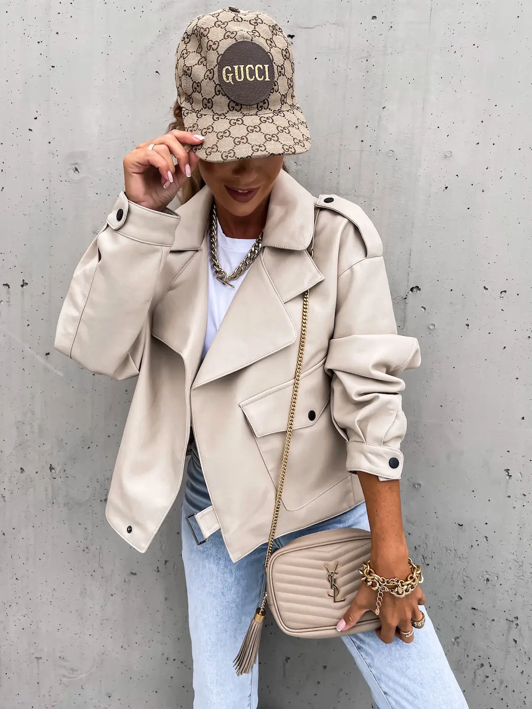 2021 Women's Autumn  Winter PU Leather Coat Jacket Loose Women Leather Jackets Autumn Clothes Women  Zipper  Belt Khaki