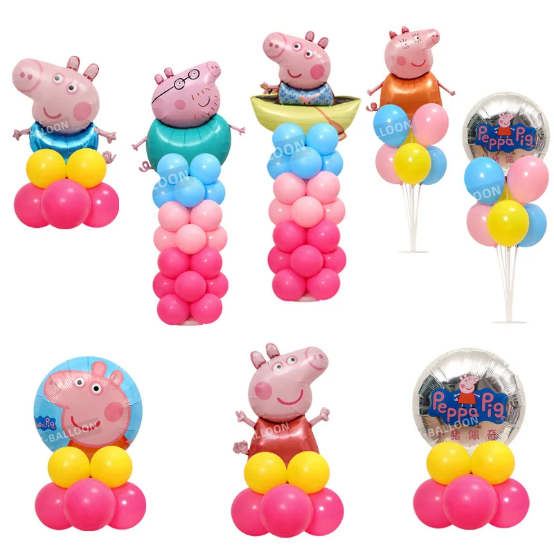 

Peppas Pig Space Pig Column Shape Balloon Cartoon Aluminum Film Toy Balloon Birthday Party Themed Decorative Balloons