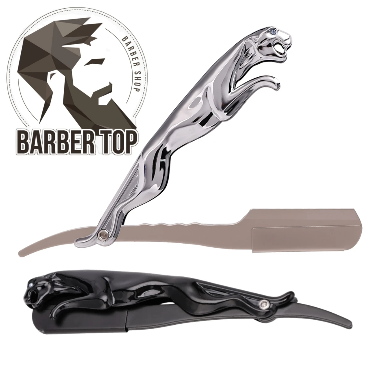 High-Quality Cheetah Razor Manual Folding Knife Barber Stainless Steel Straight Shaver Classic Facial Epilator Men's Gift