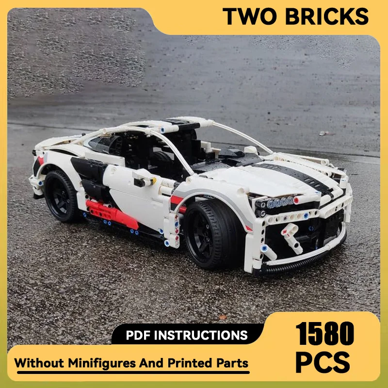 

Moc Building Blocks Classic R8 Coupe Car Model Technology Bricks Vehicle Legendary Sportscar DIY Toys For Kids Children