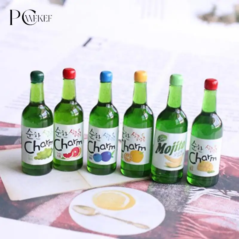 

5Pcs 1:12 Dollhouse Miniature Fruit Juice Bottles Model Dolls Kitchen Food Doll House Furniture Toys