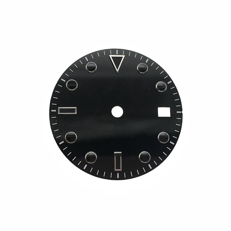 Modified 29MM Black Dial Replacement Precision Blue Luminous Lettering Dial Fit For 8200 8215 Movement 2836aa