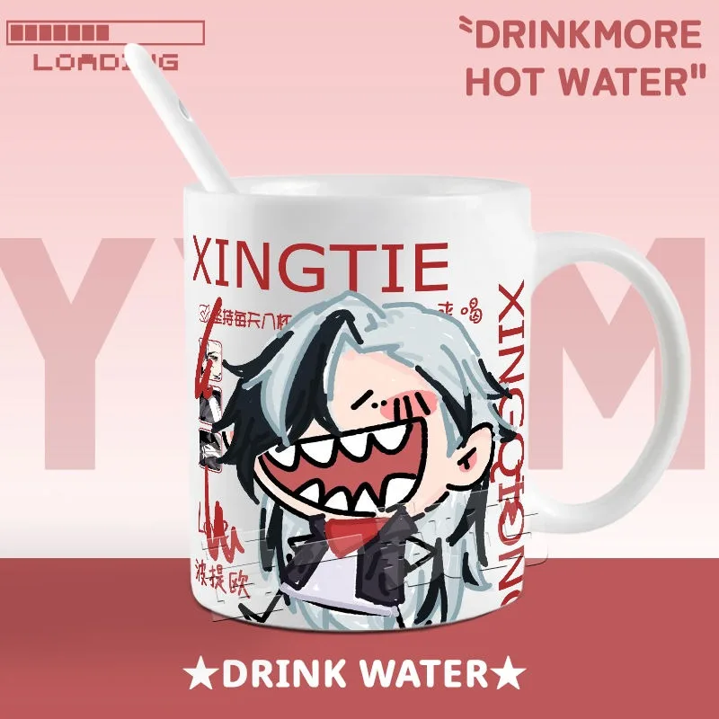 Игра Honkai: Star Rail Косплей Boothill Aventurine Imbibitor Lunae Cup Кружка с крышкой Ложка Керамический