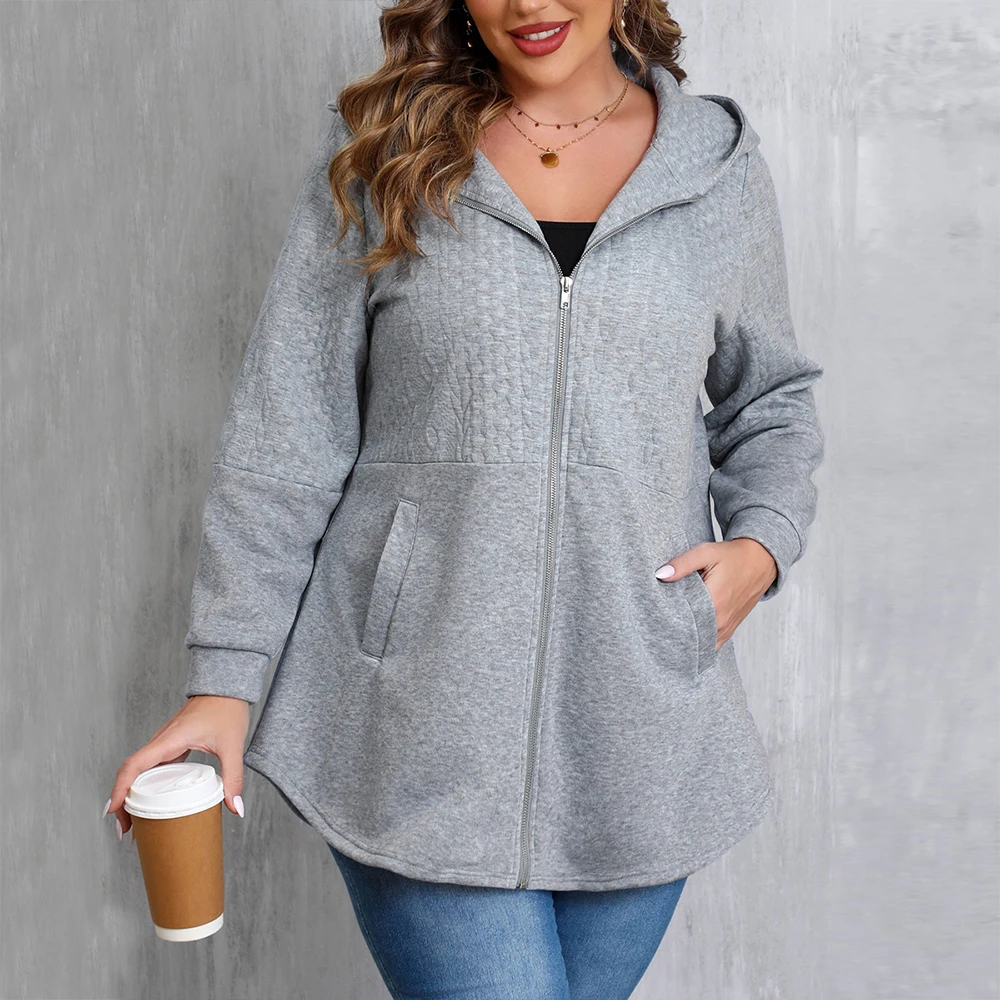 Женские Утолщенные Пуловеры С Капюшоном Уличная Одежда На Молнии Длинными