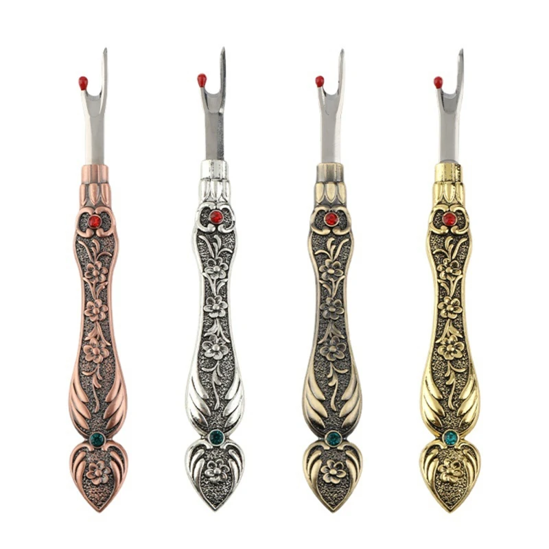 Винтажный Стиль Ручка Из Нержавеющей Стали Нитевдеватель Вышивка Крестиком