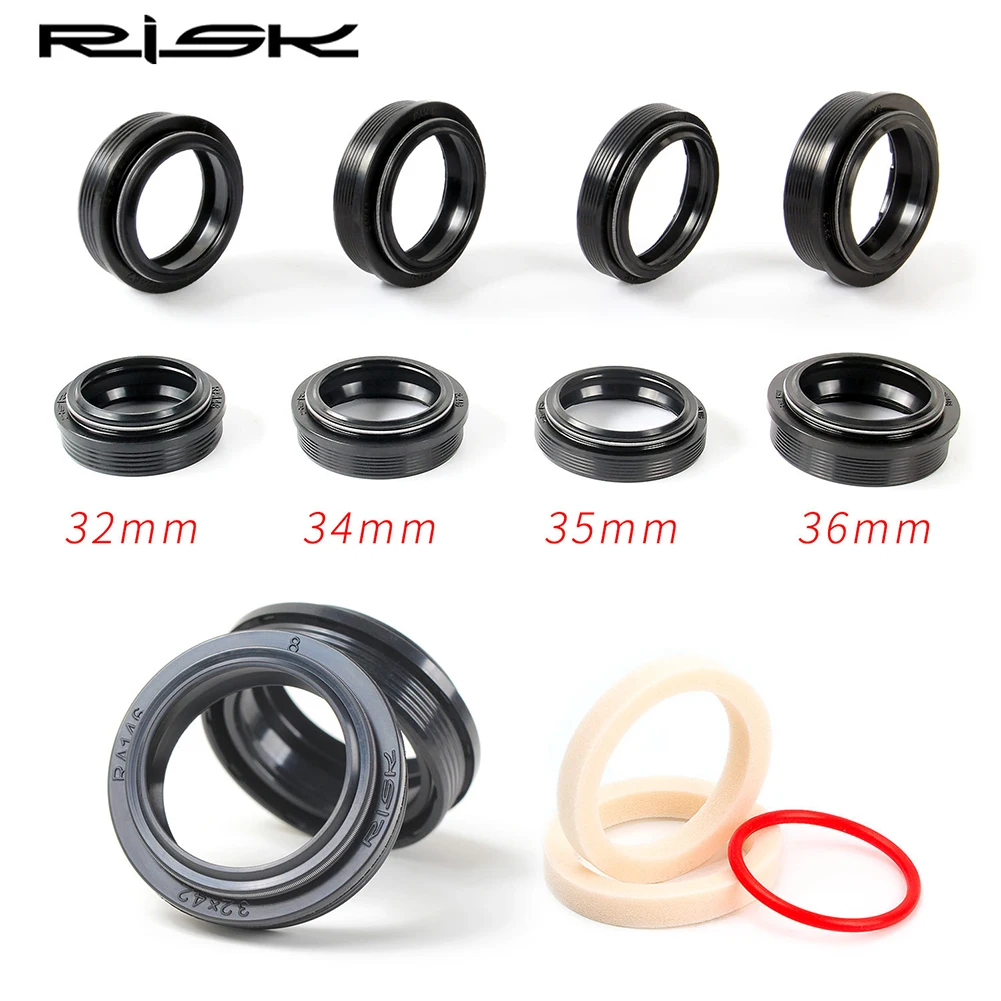 

RISK Bike Front Fork Dust Seal 32/34/35/36mm Dust Wiper Oil Seal Setting Mountain Bike Suspension Oil Seal Sponge Ring Ring