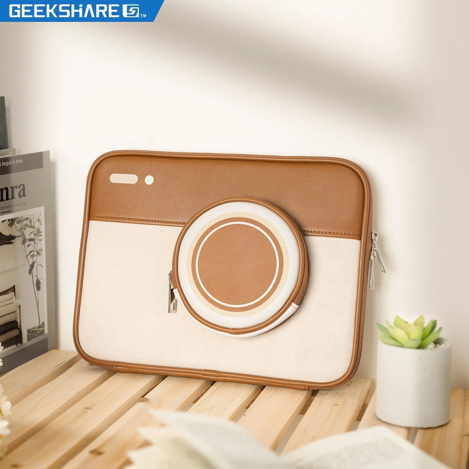 

GeekShare Storage Bag Retro Camera iPad Air 5 Soft Handbags For iPad Pro 11/12.9 inch Keyboard Tablet Protective Cover