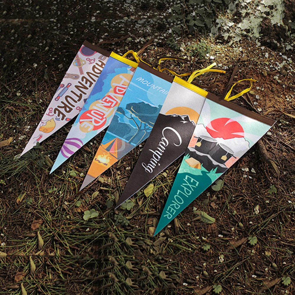 

Scene Layout Felt Banners Bunting Camping Tent Pennant Outdoor Decoration Props Triangular Hanging Flag Camping Equipment