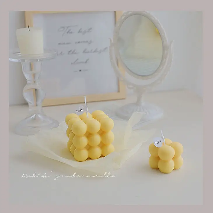 Творческая свеча Creative Bubble Cube Candle из соевого воска с ароматерапией, декоративный подарок для дома на день рождения.