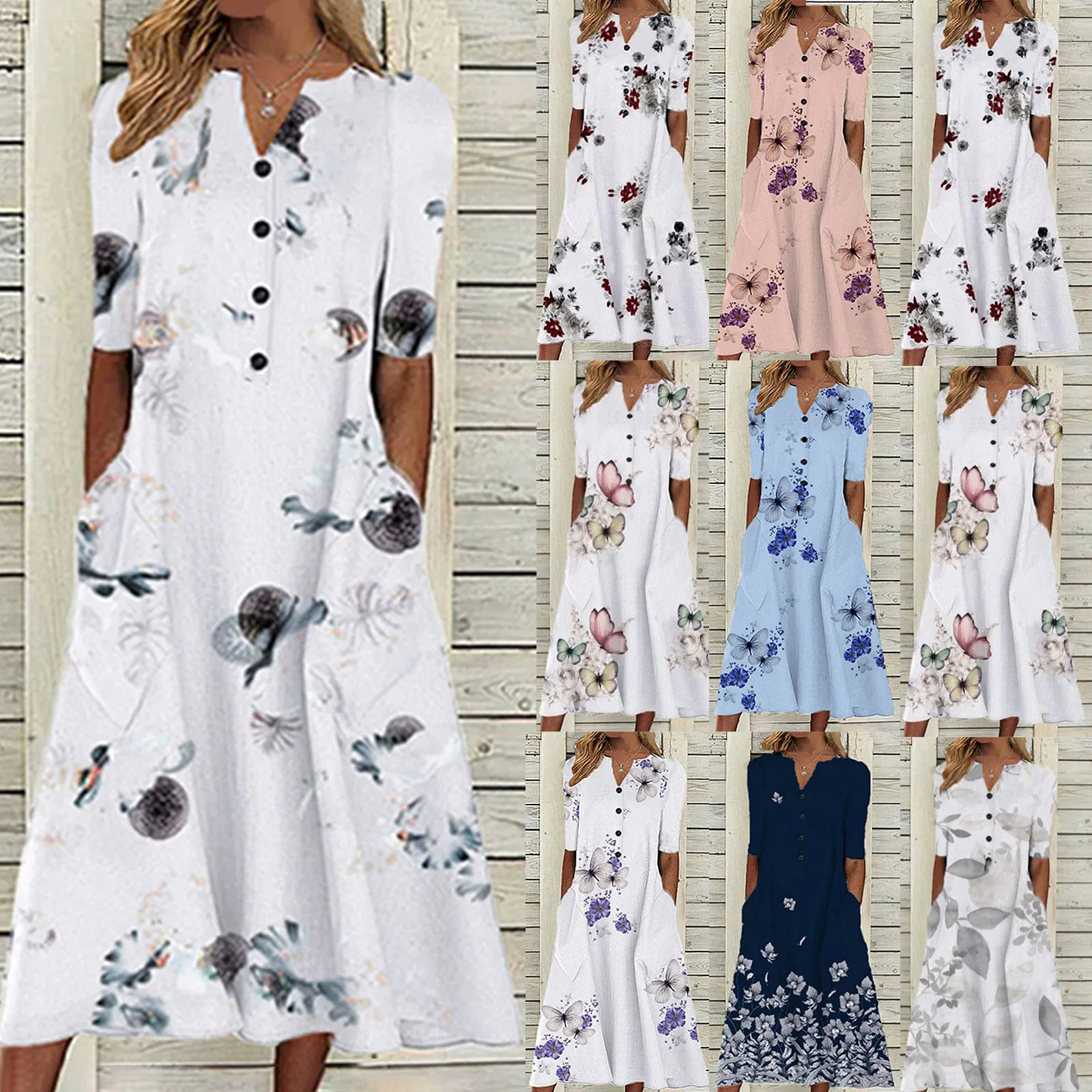 

Женские длинные пляжные платья, Повседневное платье, дышащая юбка, свободное женское платье с цветочным принтом, платья